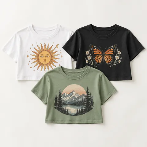 Cropped graphic tees